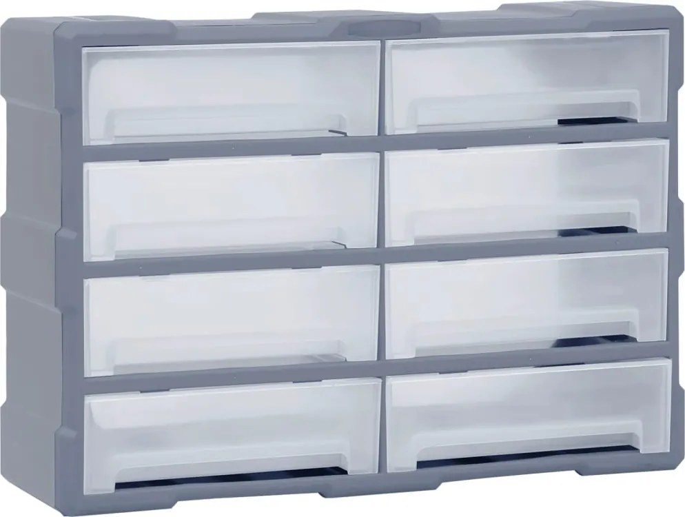 vidaXL többfiókos tároló 8 nagy fiókkal 52 x 16 x 37 cm