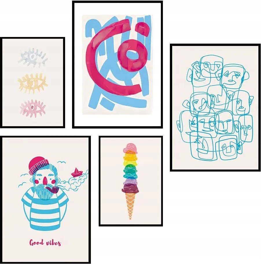 Fali poszter szett modern dekoráció keret nélkül a hálószoba nappaliba