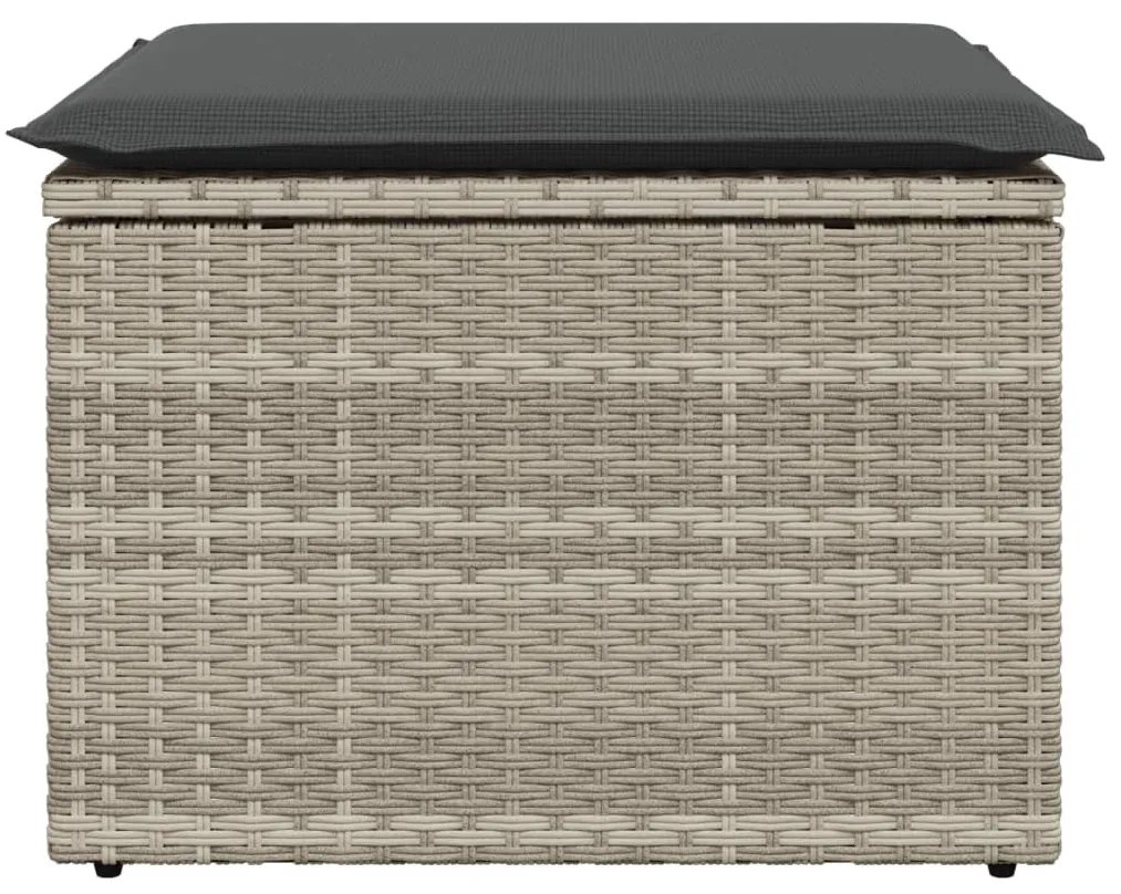 Világosszürke polyrattan kerti szék párnával 55 x 55 x 37 cm