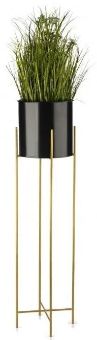 Fém virágcserép OSLO 95x17 cm fekete/arany