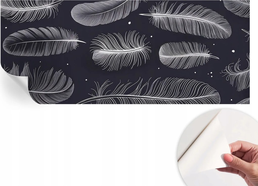 Öntapadós fotótapéta Nappaliba és Hálószobába Finom tollak 250x104