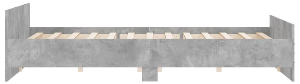 betonszürke ágykeret fej- és lábtámlával 180 x 200 cm