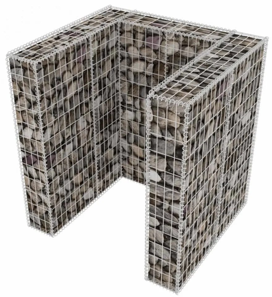 acél gabion 1 db gurulós kukához 110 x 100 x 120 cm