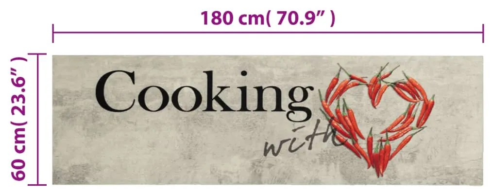 cooking feliratos mosható bársony konyhaszőnyeg 60 x 180 cm