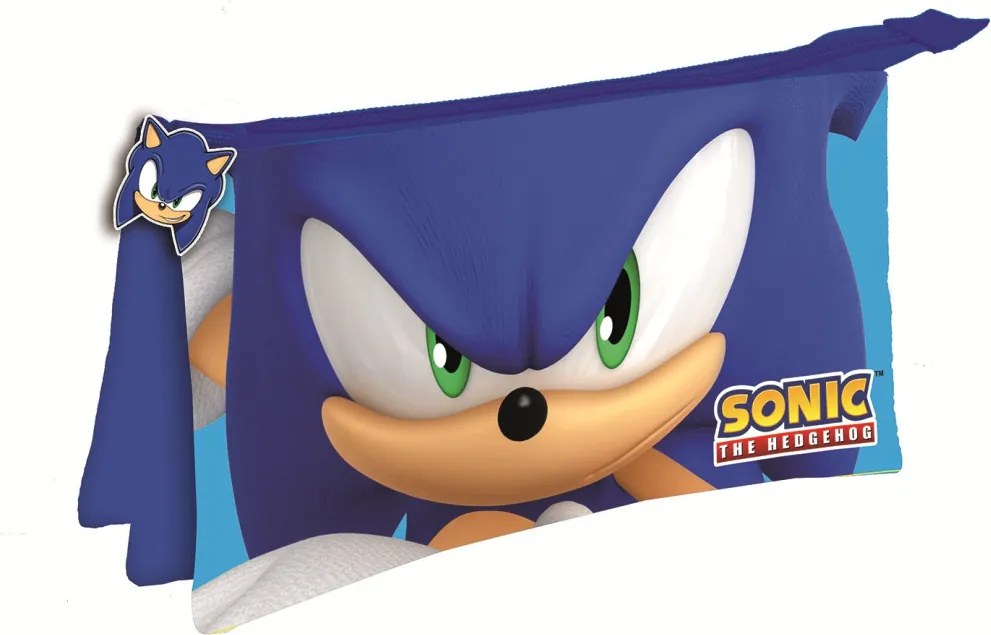 Sonic a sündisznó Modern 3 rekeszes tolltartó 22 cm