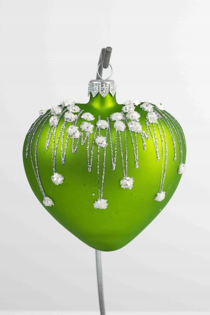 Karácsonyfadísz Zöld szív 1 db