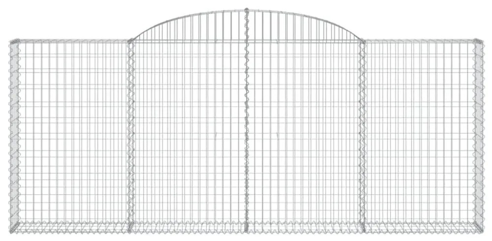 6 db íves horganyzott vas gabion kosár 300x30x120/140 cm