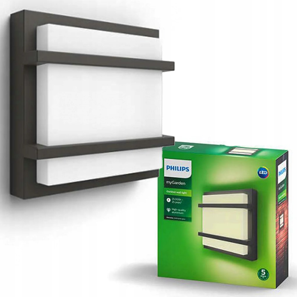 Kerti lámpa Led Homlokzati fali lámpa Petronia 12W 4000K Philips