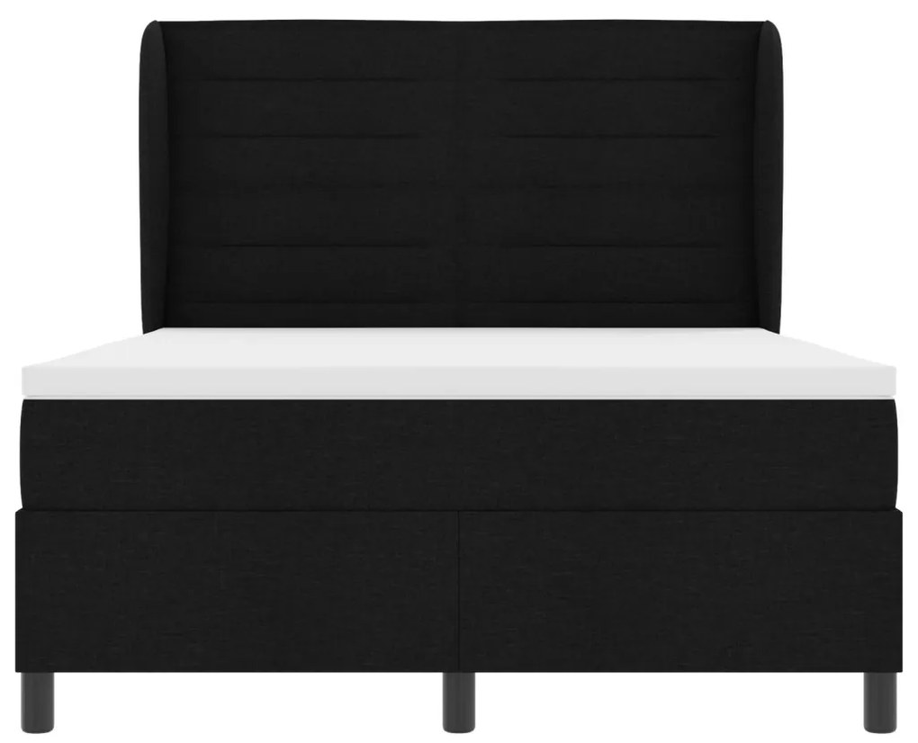 Boxspring Ágy Mattal Fekete 160x200 cm Szövet