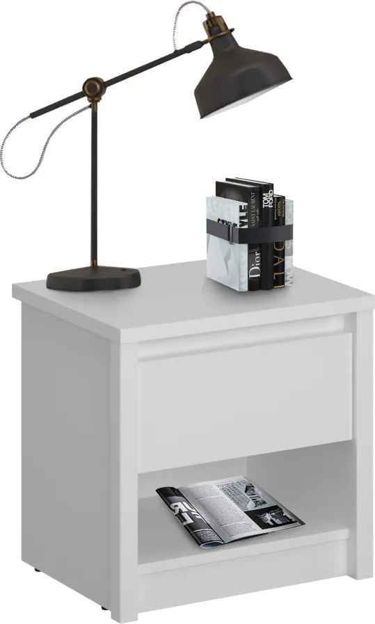 Éjjeliszekrény 1S, fehér, ERODIN