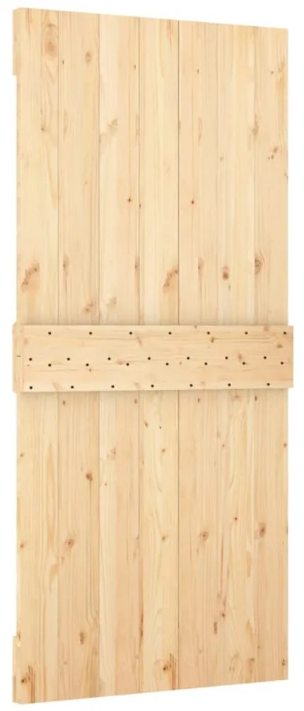tömör fenyőfa tolóajtó fémszerelék szettel 95 x 210 cm