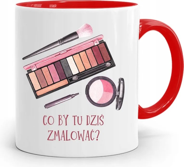 Piros Bögre Kozmetikusnak Festett Ajándék fényképes nyomtatással