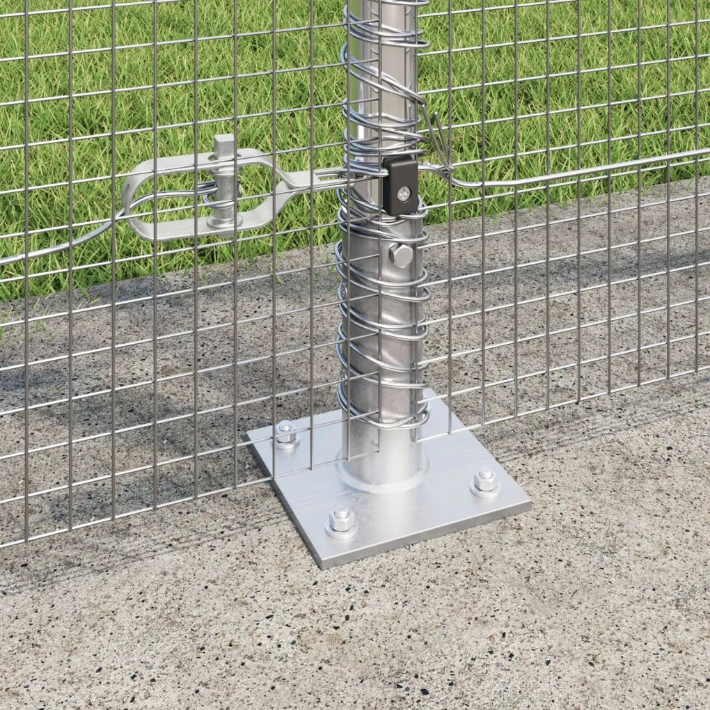 Hegesztett Huzal Kerítés 7 Flancos Oszlopokkal 1,5x10 m Horganyzott Acélból