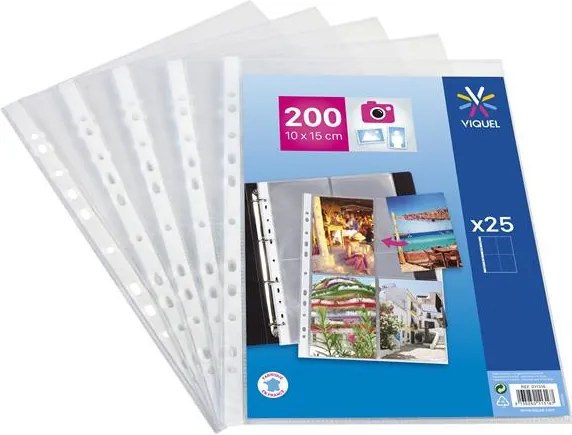 Genotherm, lefűzhető, A4, 90 mikron, 10x15 cm fényképtartó, víztiszta, VIQUEL (IV011316)