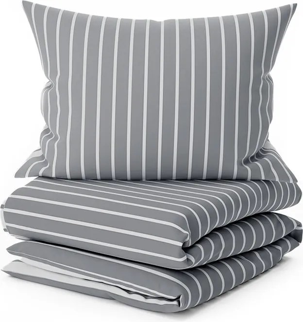 Renforcé pamut ágyneműhuzat CAPRIVI szürke gombokkal Ágyneműhuzat mérete: 70 x 90 cm | 140 x 200 cm