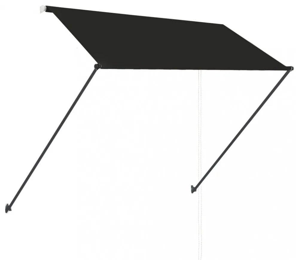 feltekerhető antracitszürke napellenző LED-del 250 x 150 cm