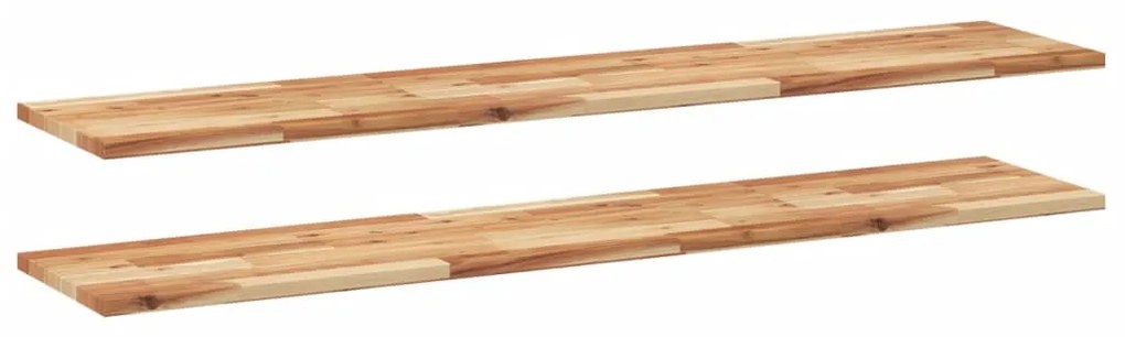 2 db olajbevonatú tömör akácfa függőpolc 140 x 30 x 2 cm