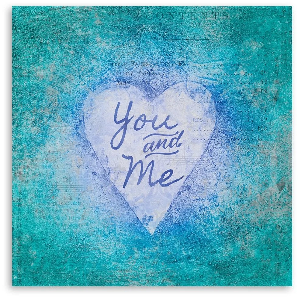 Gario Vászonkép Blue You and Me felirat - Andrea Haase Méret: 30 x 30 cm