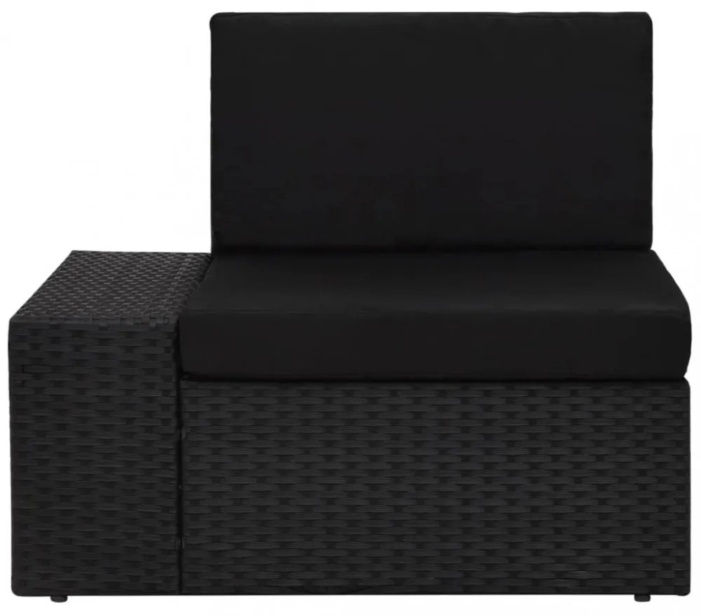 6 részes fekete polyrattan kerti ülőgarnitúra