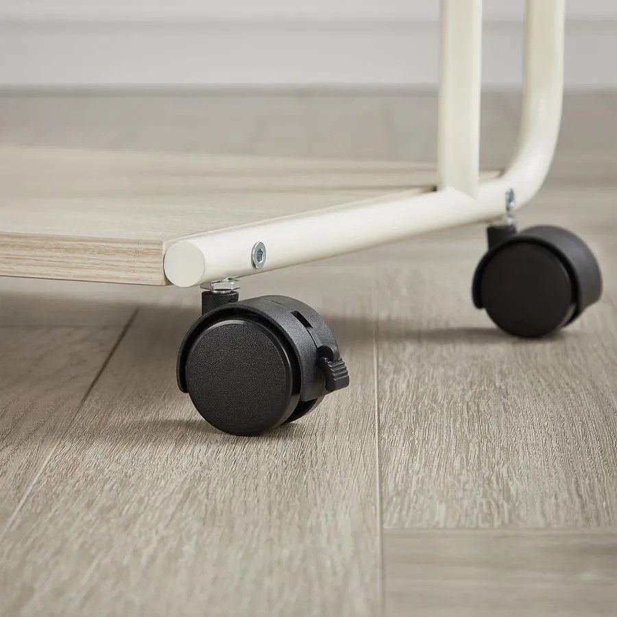 C-alakú kerekes oldalasztal 55x34x66cm bézs