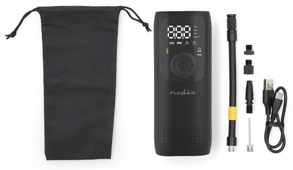 Nedis PAAC10BK - Digitális zsebkompresszor 4000 mAh 5V