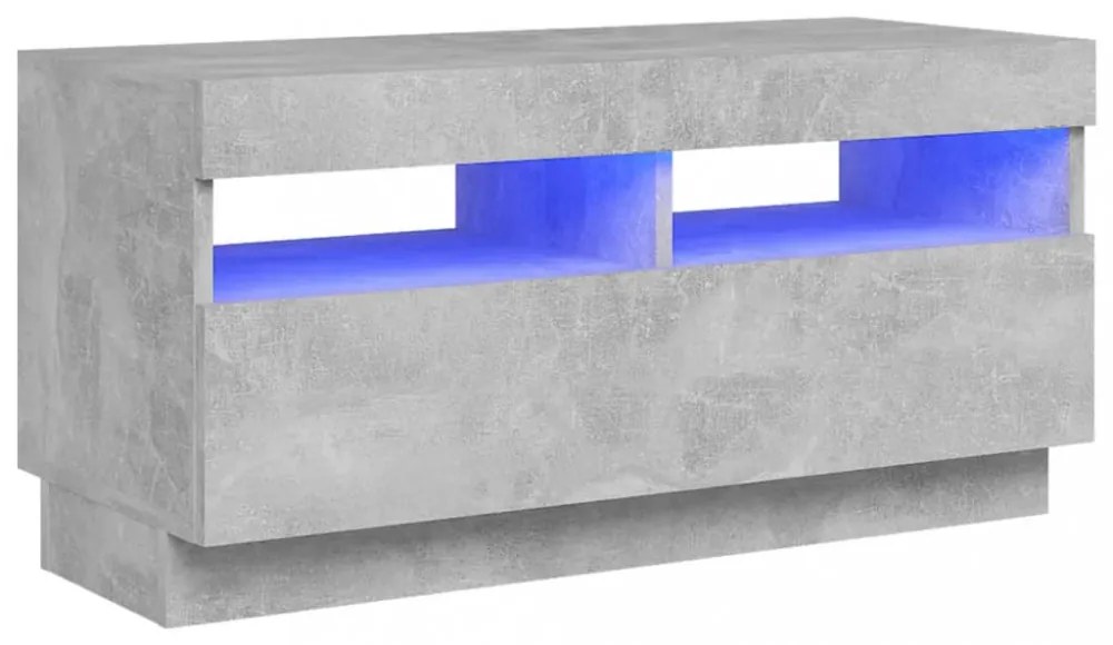 betonszürke TV-szekrény LED-lámpákkal 80 x 35 x 40 cm