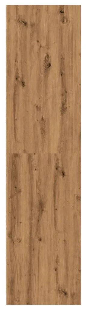kézműves tölgy színű szerelt fa ruhásszekrény 100 x 50 x 200 cm