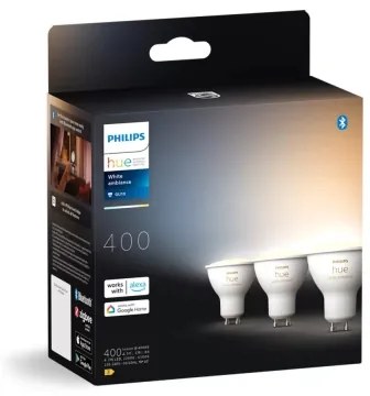 KÉSZLET 3x LED Dimmelhető izzó Philips Hue WHITE AMB. GU10/4,2W/230V 2200-6500K