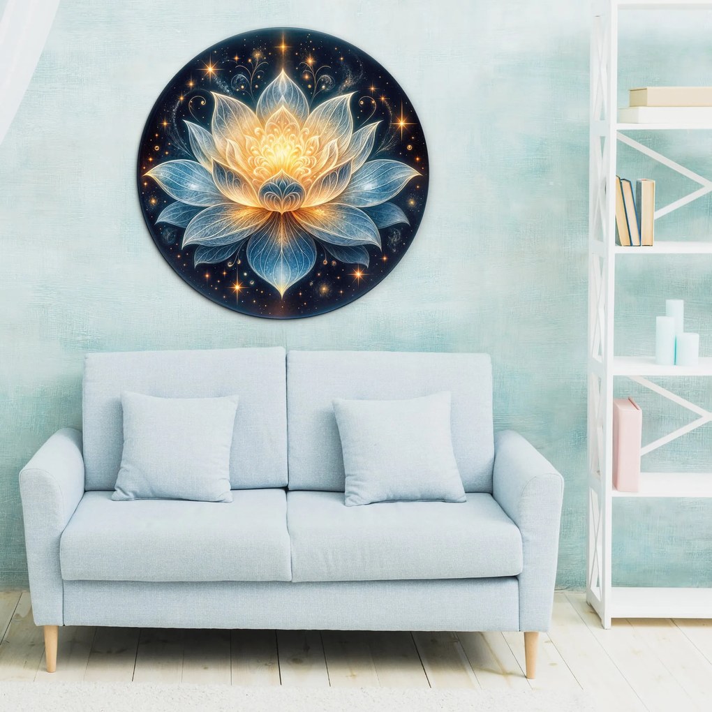 DUBLEZ | Kerek fa kép - Lótusz