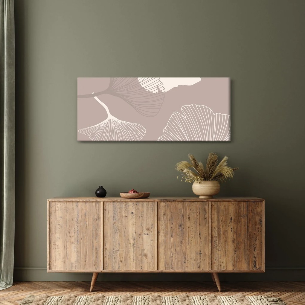 Kép - Bézs színű levelek N⁰1 (120x50 cm)