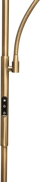 Fényerőszabályozható LED állólámpa NORA LED/25W/230V 2200/3000/4000K + LED/5W 3000K arany + távirányító