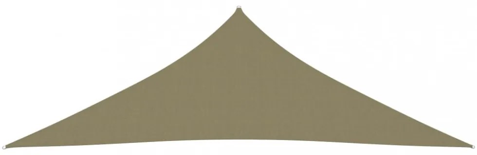 bézs háromszögű oxford-szövet napvitorla 3,5 x 3,5 x 4,9 m
