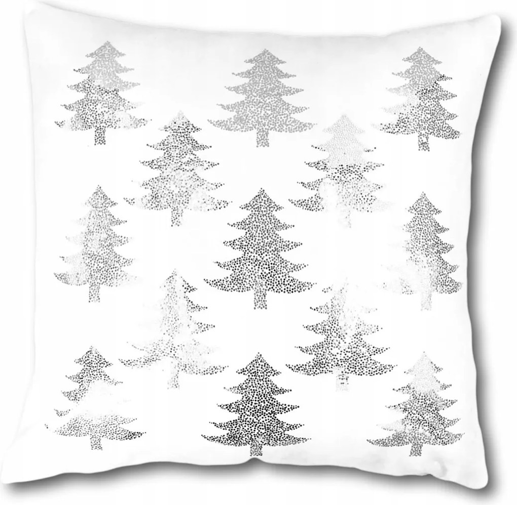 Párnahuzat Fehér Ezüst Karácsonyfa