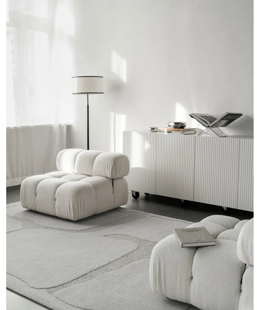 Világosszürke gyapjú szőnyeg 200x300 cm Morphic Organica – Agnella