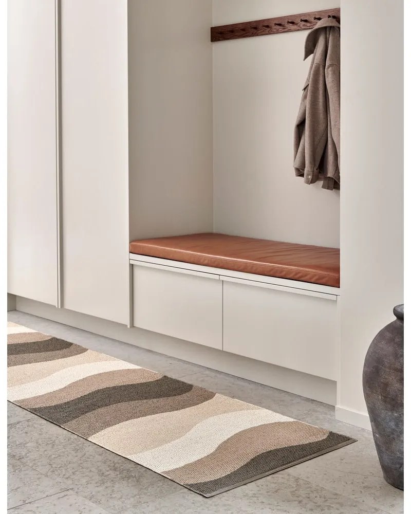 Barna-bézs kültéri-beltéri futószőnyeg 70x300 cm Urvi Earth – Pappelina