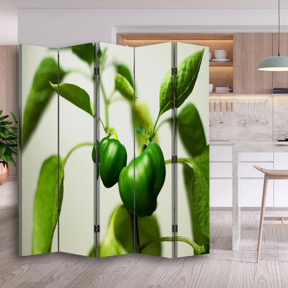 Gario Paraván Zöldpaprika ágon Méret: 180 x 170 cm, Kivitelezés: Klasszikus paraván
