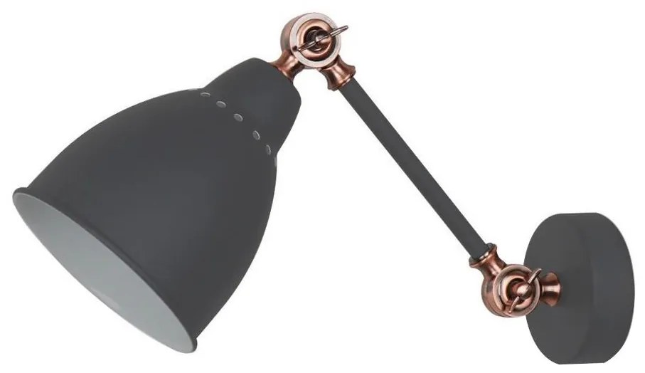 ITALUX MB-HN5010-1-B - Fali lámpa SONNY 1xE27/60W/230V antracit