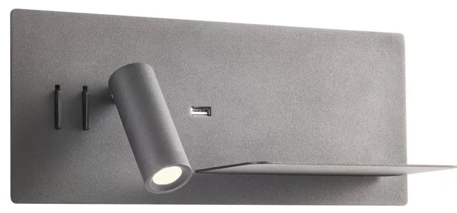 Redo 01-3316 - LED Fali spotlámpa BROOK LED/8W/230V + LED/3W USB fekete