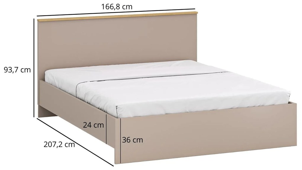 Franciaágy 160 cm Indices (taupe + kő tölgy) . 1116879