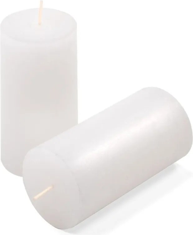 Rusztikus gyertyakészlet 10 cm Ø 5 cm 8 db fehér