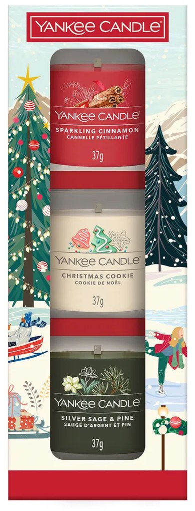 Yankee Candle Ajándék szett 3 üveg votív gyertya Christmas Classics 2025