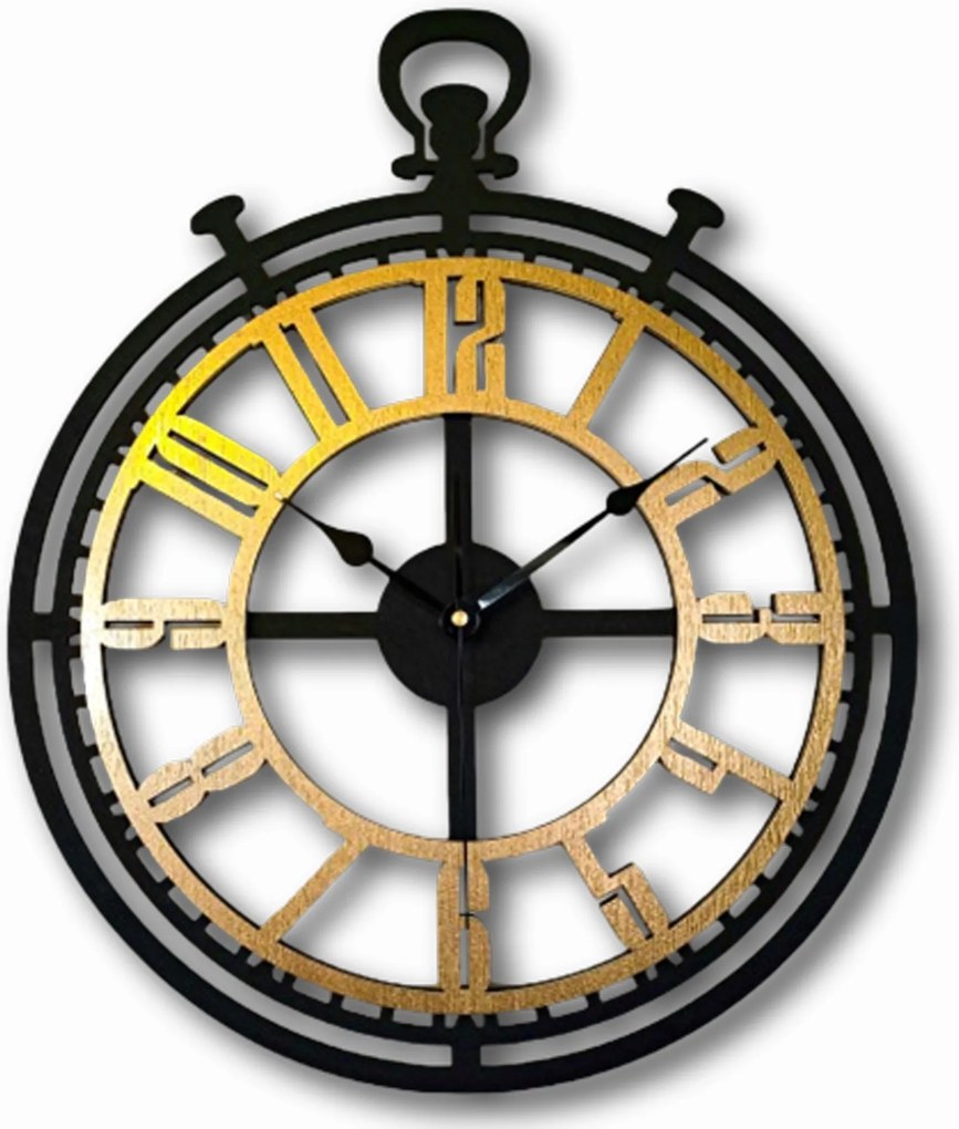 Nagy,modern Falióra, Loft,vintage,nappaliba, Arany, CSENDES,40 cm