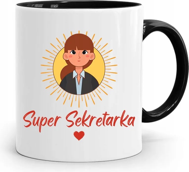 Fekete Bögre Ajándék Titkárnőnek Szuper nyomott mintával