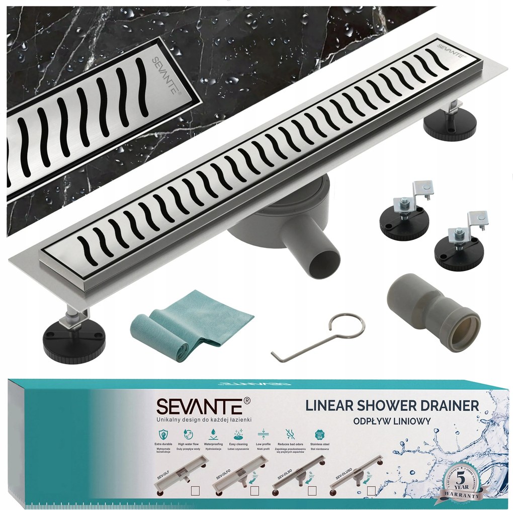 Lineáris lefolyó csaptelep 50 cm Flat inox rozsdamentes acél forgó szifon