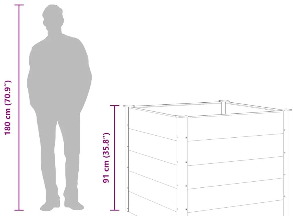 szürke WPC kerti magaságyás 100 x 100 x 91 cm