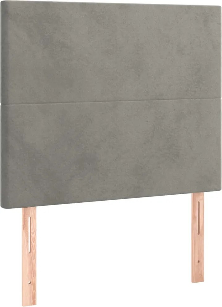 világosszürke bársony fejtámla 80x5x118/128 cm