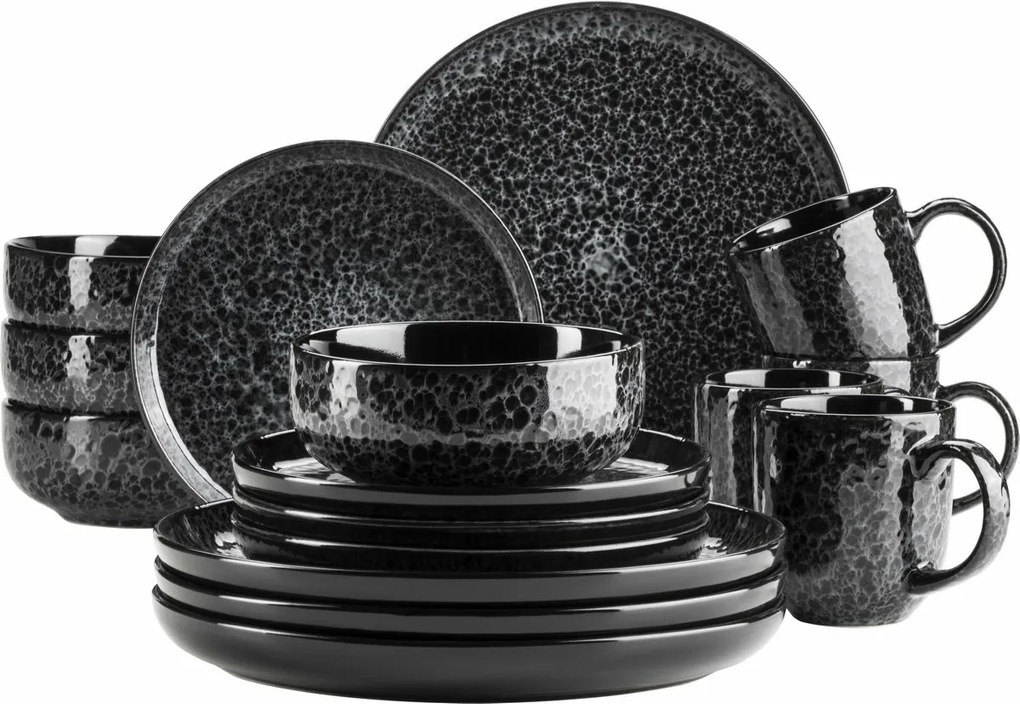 Mäser 16 darabos FILIPPA étkészlet – fekete