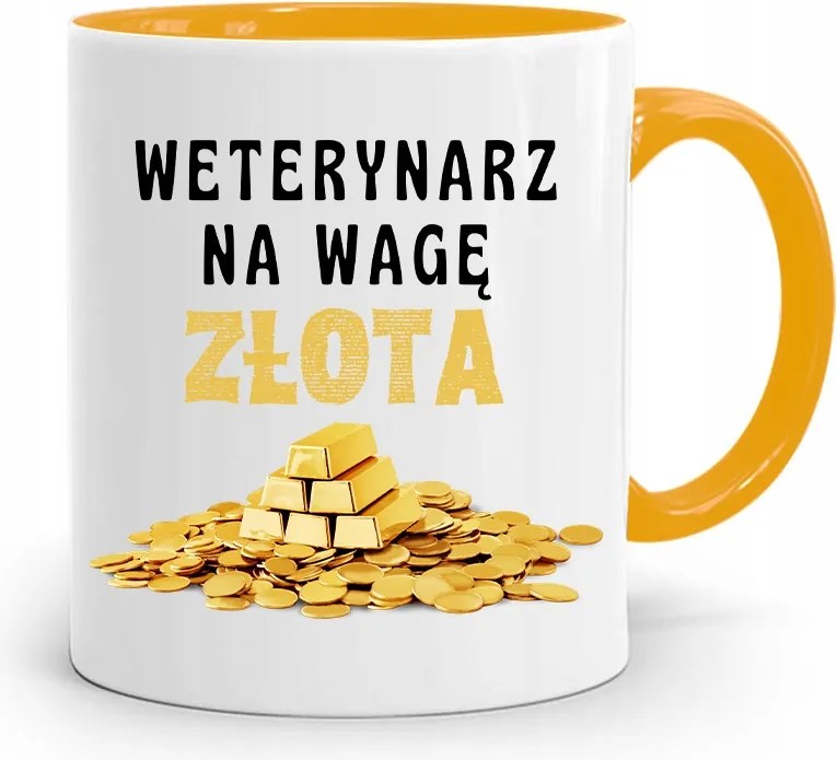 Sárga Állatorvos Bögre Arany Ajándék fényképes nyomtatással