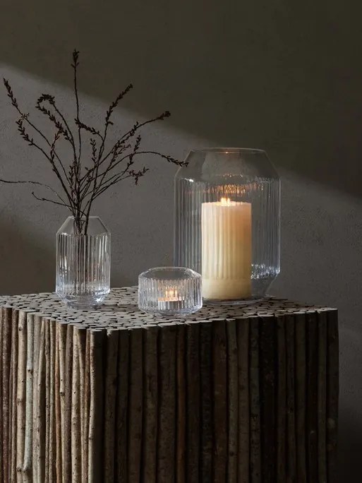 Tealight gyertyatartó/Rotunda váza, h 7 cm, átlátszó - LSA international