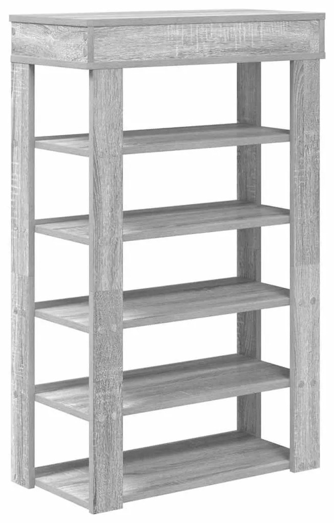 szürke sonoma színű szerelt fa cipőtartó 60x30x98 cm